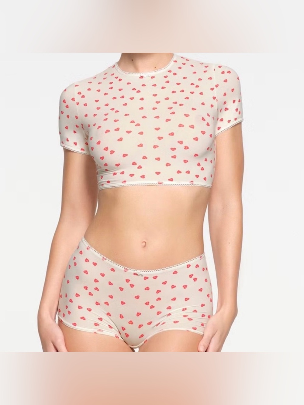 Skims Valentines 2025 Heart Print Sleep Set